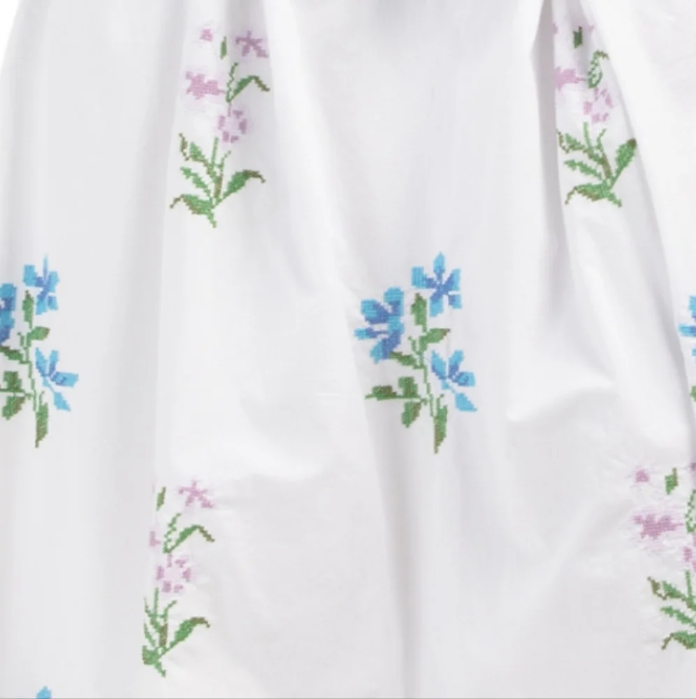 LEA Wome's Cotton Needlepoint Embroidered Midi Dress - Picture 5 of 6